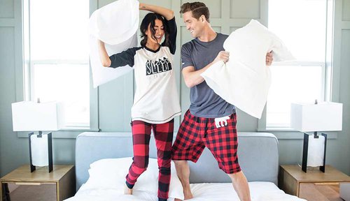 Men's Pajama shorts pillow fight