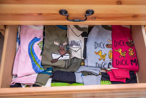 pajamas in a drawer