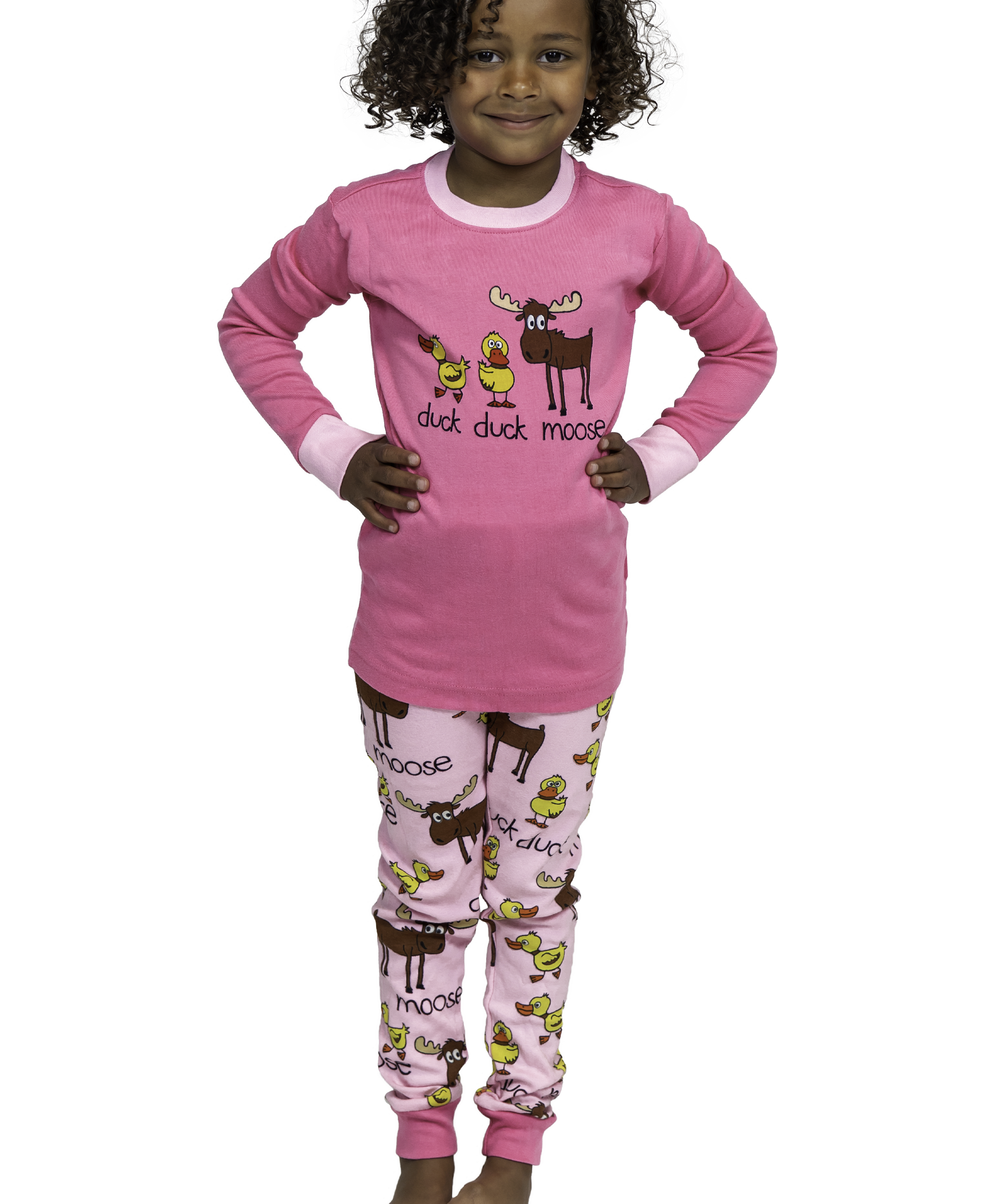 Up-Late Moose Fleece Pajamas Size 4